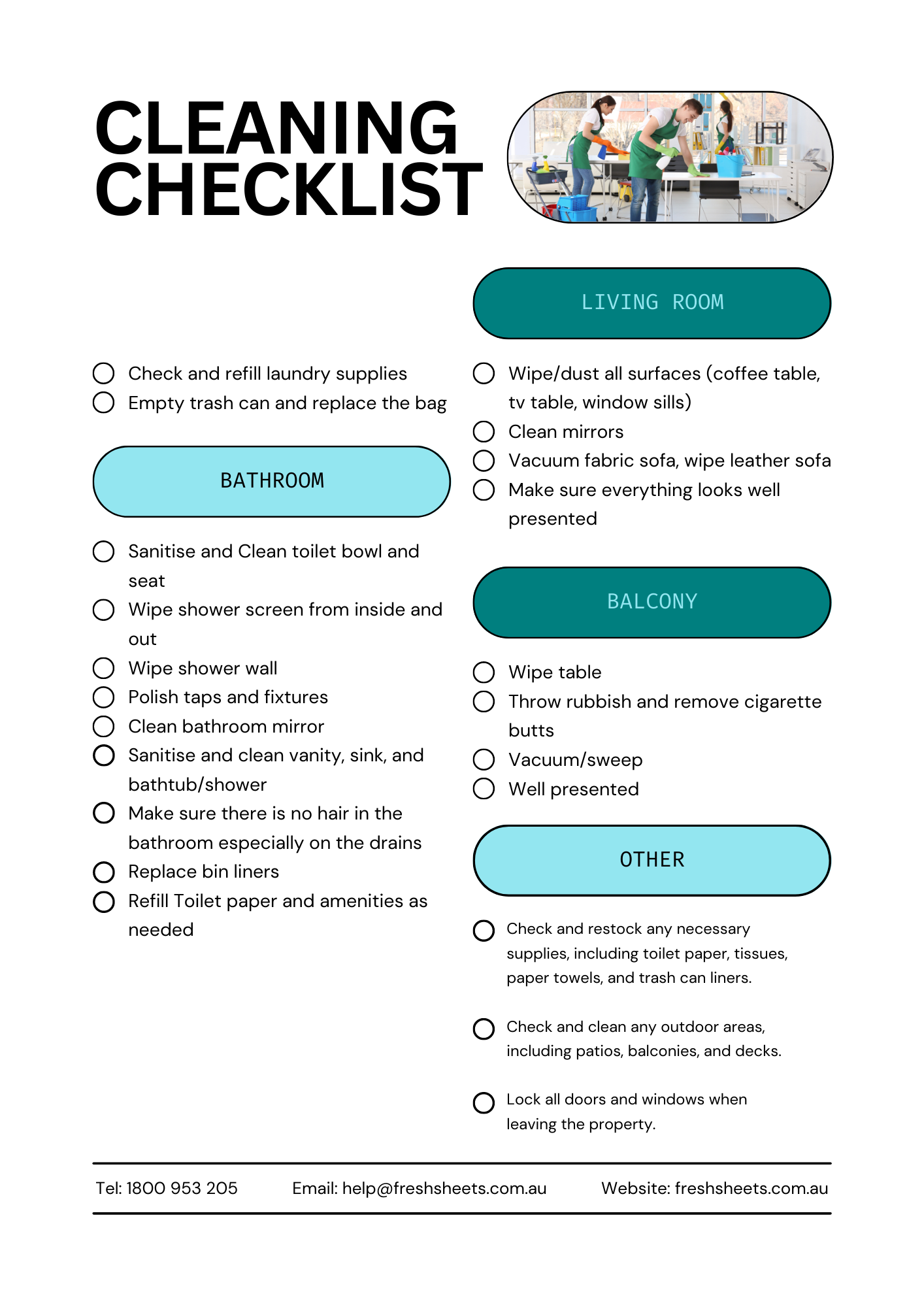 Turnover Checklist - freshsheets.me