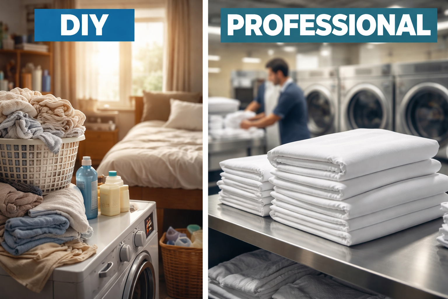 DIY vs professional laundry services